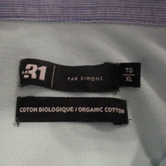 ๐ฅ Light Blue Organic Cotton Polo Shirt - Avocado Patch - Le 31 by Simons (XL) - Picture 4 of 5